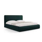 Colonel Bett mit Kopfteil und Stauraum aus Chenille in Flaschengrün (Rebel 16), 200x200 cm von Cosmopolitan Design – Bild 1
