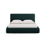 Colonel Bett mit Kopfteil und Stauraum aus Chenille in Flaschengrün (Rebel 16), 200x200 cm von Cosmopolitan Design – Bild 3
