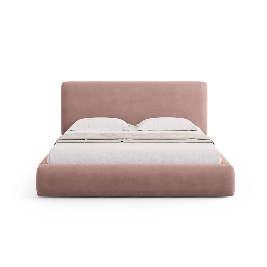 Colonel Bett mit Kopfteil und Stauraum aus Chenille in Rosa (Rebel 7), 140x200 cm von Cosmopolitan Design – Bild 3