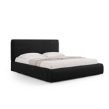 Colonel Bett mit Kopfteil und Stauraum aus Chenille in Schwarz (Rebel 1), 140x200 cm von Cosmopolitan Design – Bild 1