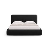 Colonel Bett mit Kopfteil und Stauraum aus Chenille in Schwarz (Rebel 1), 140x200 cm von Cosmopolitan Design – Bild 3
