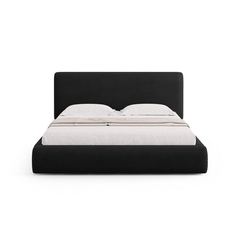 Colonel Bett mit Kopfteil und Stauraum aus Chenille in Schwarz (Rebel 1), 200x200 cm von Cosmopolitan Design – Bild 3