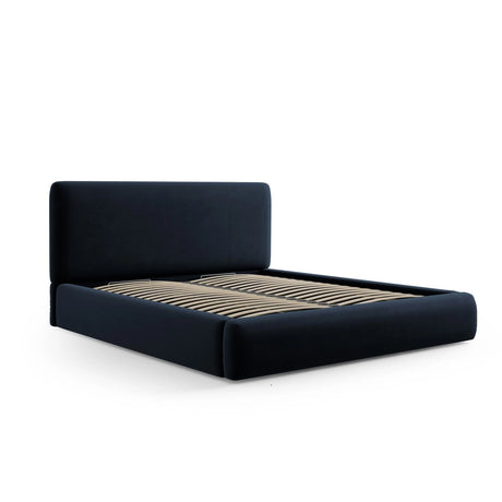 Colonel Bett mit Kopfteil und Stauraum aus Samt in Dunkelblau (Riviera 79), 200x200 cm von Cosmopolitan Design – Bild 5