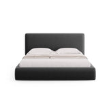 Colonel Bett mit Kopfteil und Stauraum aus Samt in Dunkelgrau (Riviera 95), 180x200 cm von Cosmopolitan Design – Bild 4