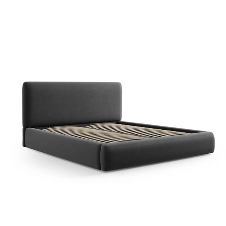 Colonel Bett mit Kopfteil und Stauraum aus Samt in Dunkelgrau (Riviera 95), 180x200 cm von Cosmopolitan Design – Bild 5
