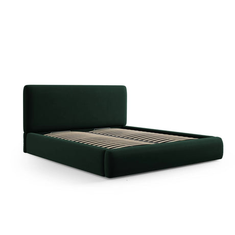 Colonel Bett mit Kopfteil und Stauraum aus Samt in Flaschengrün (Riviera 38), 200x200 cm von Cosmopolitan Design – Bild 5