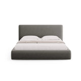 Colonel Bett mit Kopfteil und Stauraum aus Samt in Hellgrau (Riviera 91), 160x200 cm von Cosmopolitan Design – Bild 4