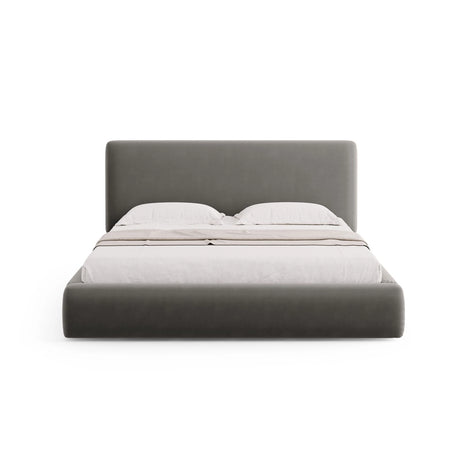Colonel Bett mit Kopfteil und Stauraum aus Samt in Hellgrau (Riviera 91), 180x200 cm von Cosmopolitan Design – Bild 4