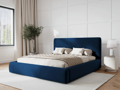 Colonel Bett mit Kopfteil und Stauraum aus Samt in Königsblau (Riviera 81), 160x200 cm von Cosmopolitan Design – Bild 2
