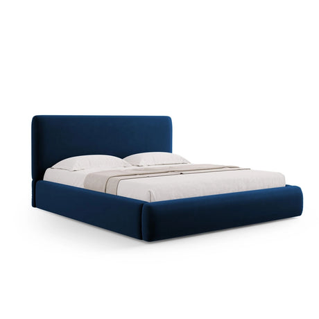 Colonel Bett mit Kopfteil und Stauraum aus Samt in Königsblau (Riviera 81), 200x200 cm von Cosmopolitan Design – Bild 1