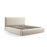 Colonel Bett mit Kopfteil und Stauraum aus Samt in Leichtes Beige (Riviera 21), 200x200 cm von Cosmopolitan Design – Bild 5
