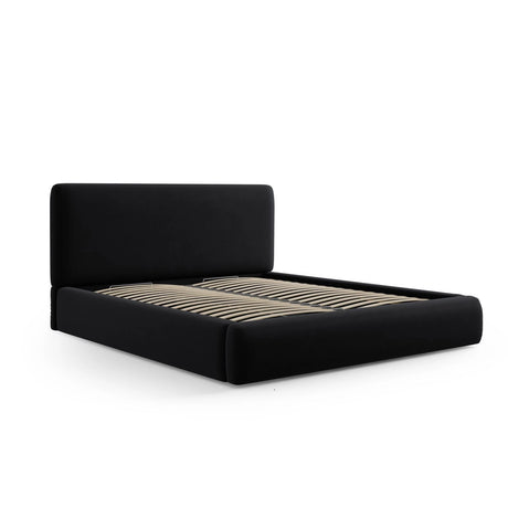 Colonel Bett mit Kopfteil und Stauraum aus Samt in Schwarz (Riviera 100), 140x200 cm von Cosmopolitan Design – Bild 5