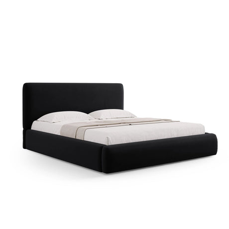 Colonel Bett mit Kopfteil und Stauraum aus Samt in Schwarz (Riviera 100), 200x200 cm von Cosmopolitan Design – Bild 1