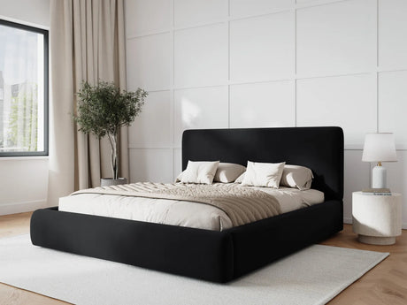 Colonel Bett mit Kopfteil und Stauraum aus Samt in Schwarz (Riviera 100), 200x200 cm von Cosmopolitan Design – Bild 2