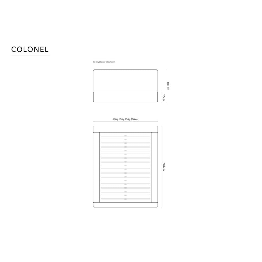 Colonel Bett mit Kopfteil und Stauraum aus Samt in Schwarz (Riviera 100), 200x200 cm von Cosmopolitan Design – Bild 3