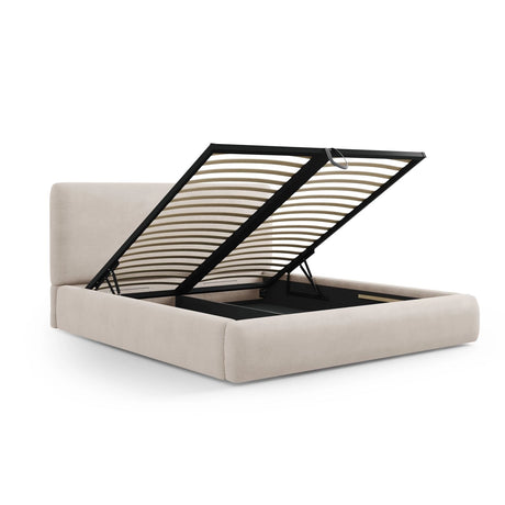 Colonel Bett mit Kopfteil und Stauraum aus Samt oder Chenille, 200x200 cm von Cosmopolitan Design – Bild 5