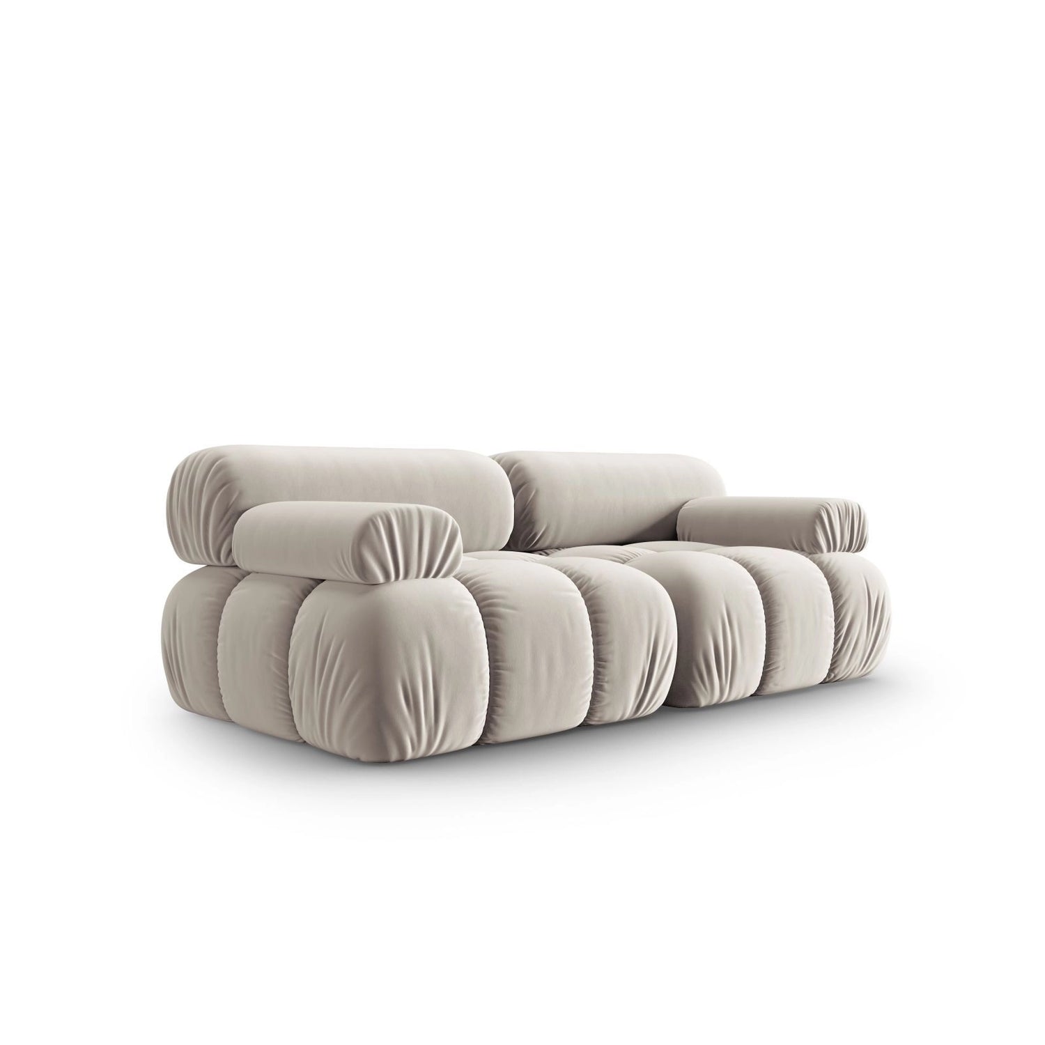 Cortina Modulares 2-Sitzer Sofa aus Samt in Dunkelbeige (Bluvel 30), 188x94 cm von Cosmopolitan Design – Bild 3