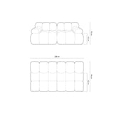 Cortina Modulares 2-Sitzer Sofa aus Samt in Rot (Bluvel 59), 188x94 cm von Cosmopolitan Design – Bild 2
