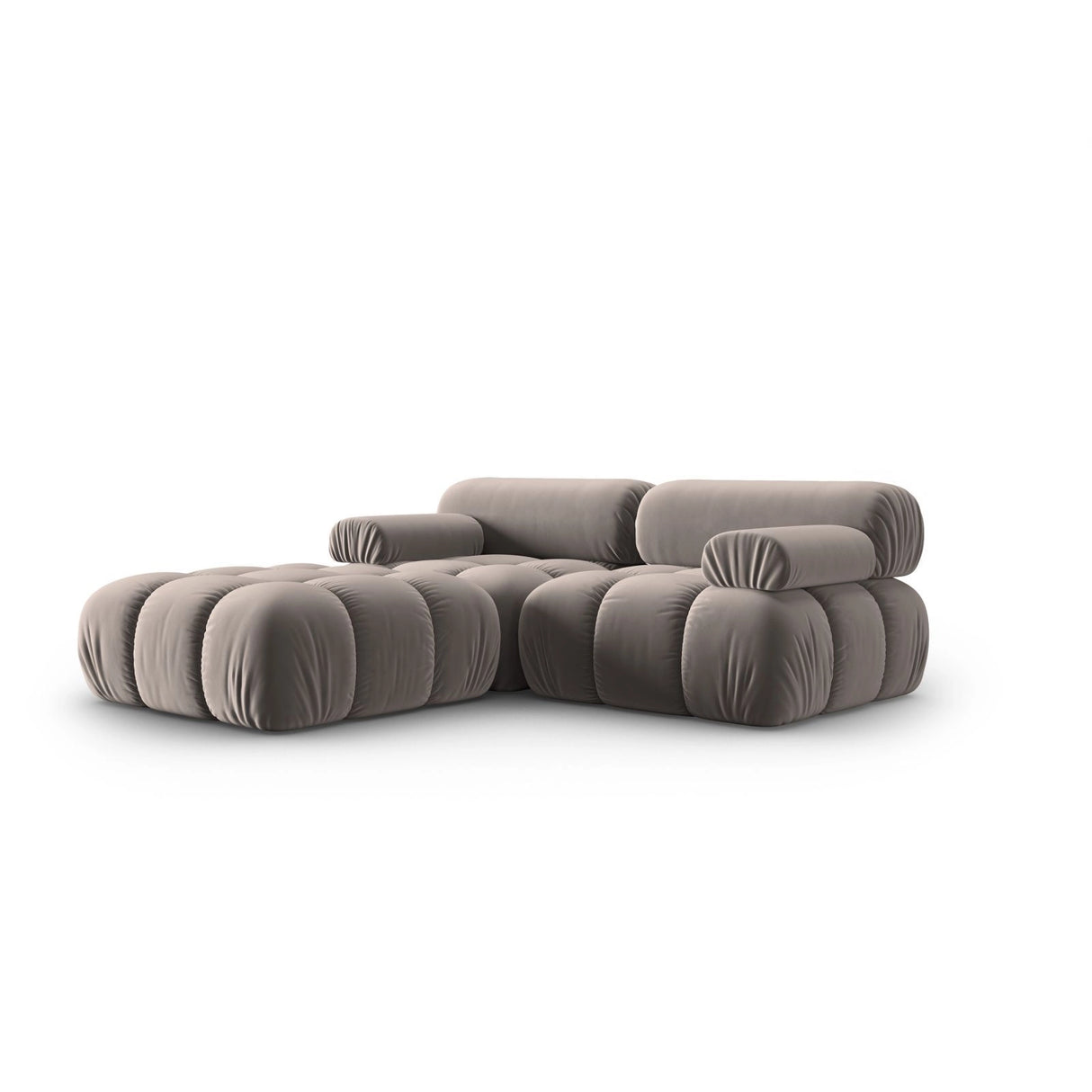 Cortina Modulares 3-Sitzer Ecksofa, Linke Seite, aus Samt in Cappuccino (Bluvel 40), 188x188 cm von Cosmopolitan Design – Bild 3