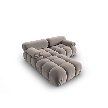 Cortina Modulares 3-Sitzer Ecksofa, Linke Seite, aus Samt in Cappuccino (Bluvel 40), 188x188 cm von Cosmopolitan Design – Bild 4