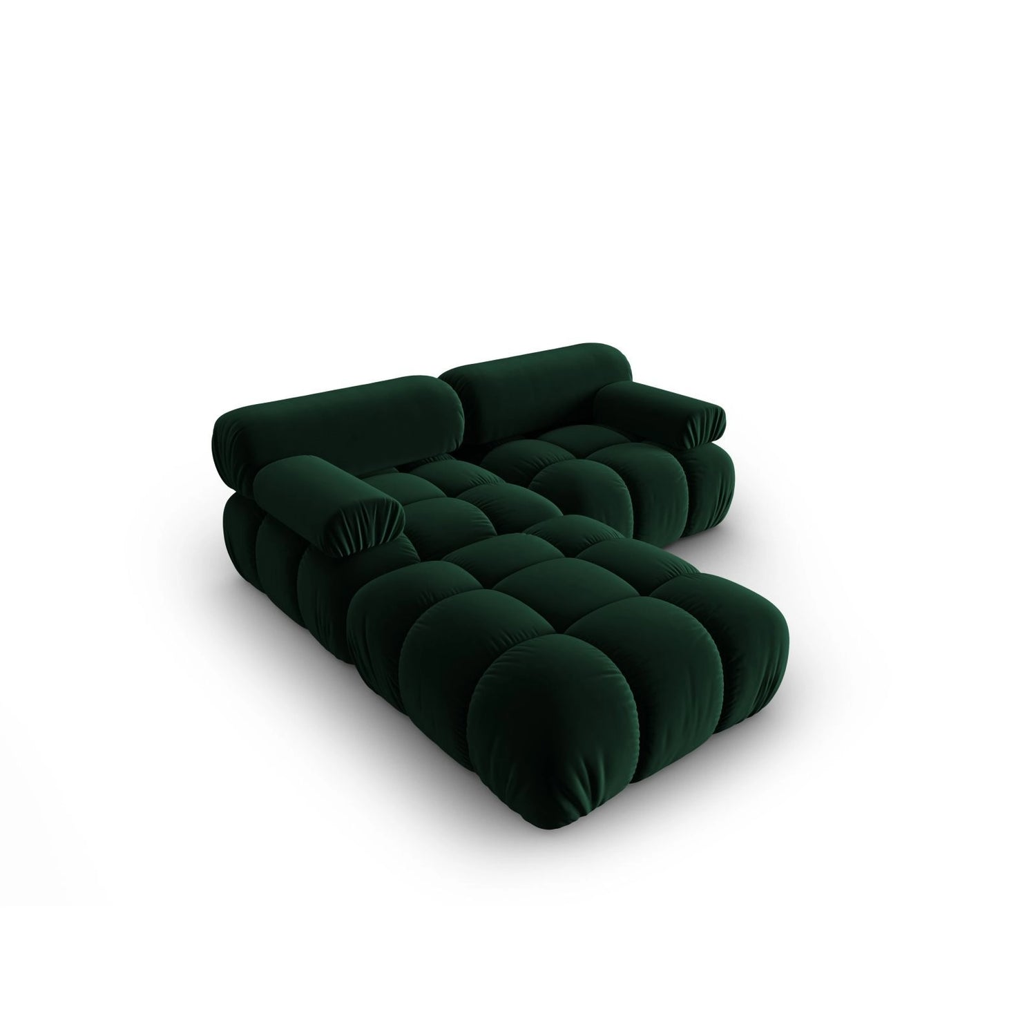 Cortina Modulares 3-Sitzer Ecksofa, Linke Seite, aus Samt in Flaschengrün (Bluvel 78), 188x188 cm von Cosmopolitan Design – Bild 4