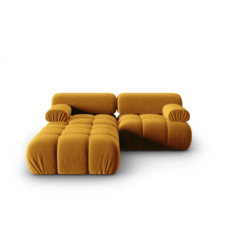 Cortina Modulares 3-Sitzer Ecksofa, Linke Seite, aus Samt in Gelb (Bluvel 68), 188x188 cm von Cosmopolitan Design – Bild 1