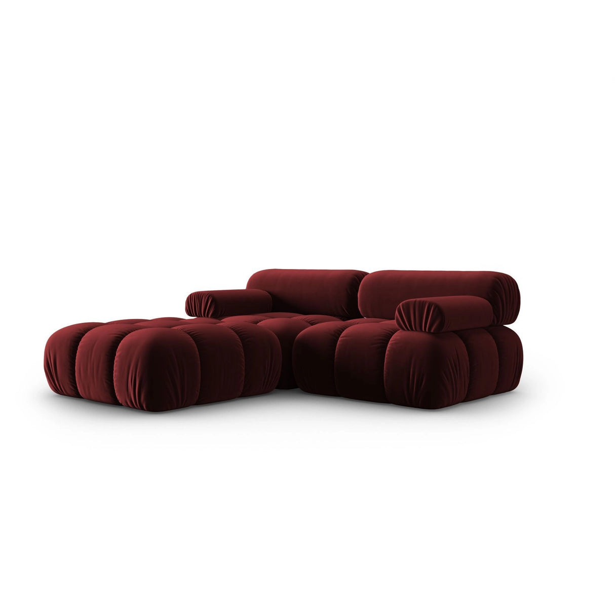 Cortina Modulares 3-Sitzer Ecksofa, Linke Seite, aus Samt in Rot (Bluvel 59), 188x188 cm von Cosmopolitan Design – Bild 3