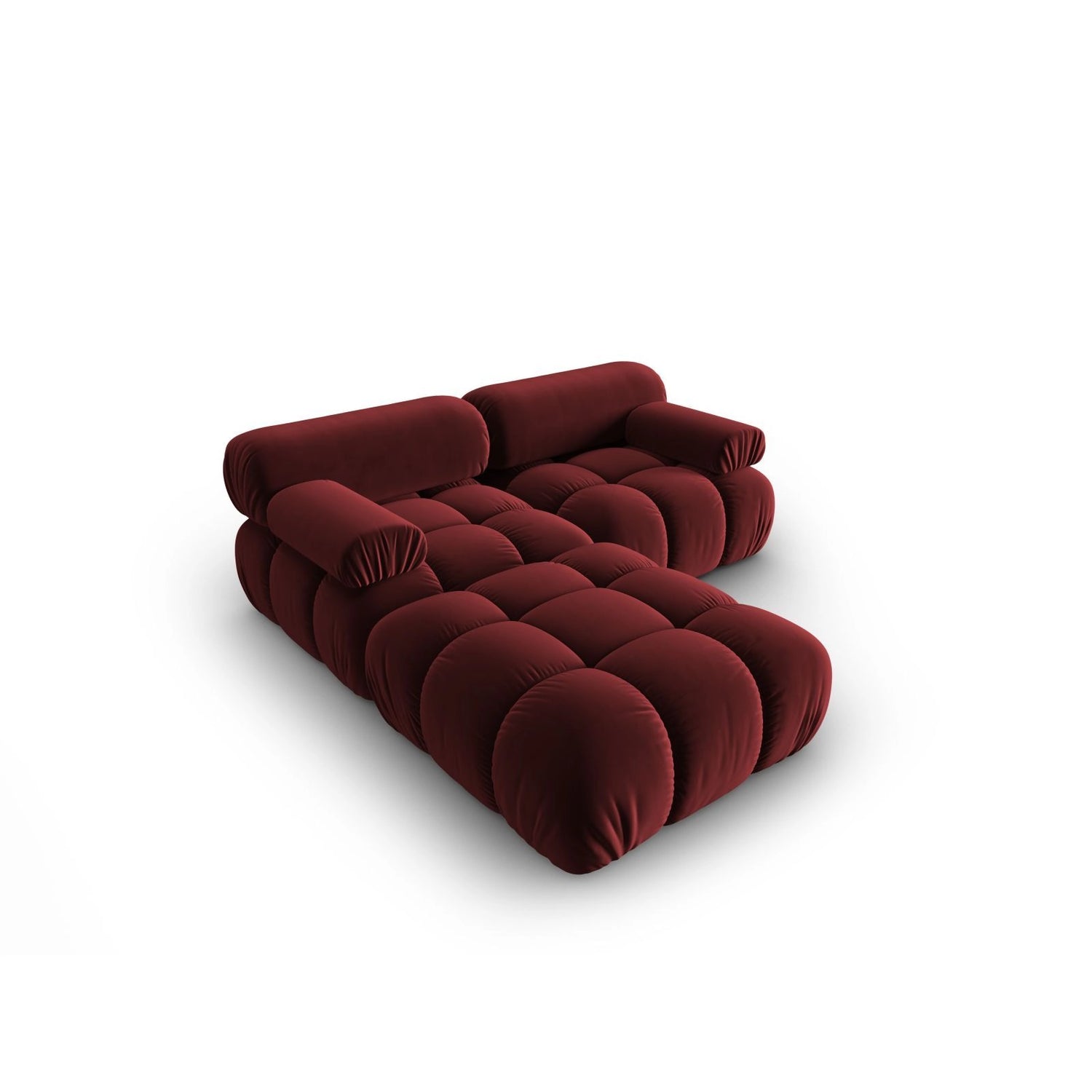 Cortina Modulares 3-Sitzer Ecksofa, Linke Seite, aus Samt in Rot (Bluvel 59), 188x188 cm von Cosmopolitan Design – Bild 4