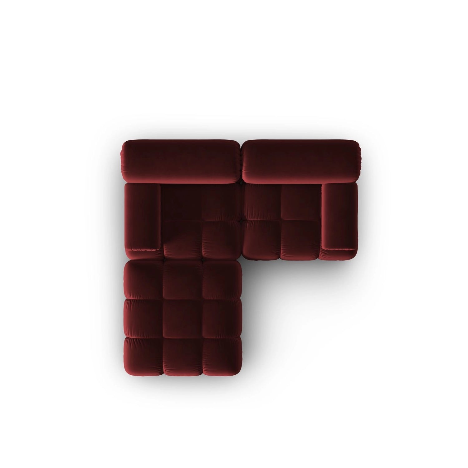 Cortina Modulares 3-Sitzer Ecksofa, Linke Seite, aus Samt in Rot (Bluvel 59), 188x188 cm von Cosmopolitan Design – Bild 6
