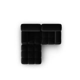 Cortina Modulares 3-Sitzer Ecksofa, Linke Seite, aus Samt in Schwarz (Bluvel 19), 188x188 cm von Cosmopolitan Design – Bild 6