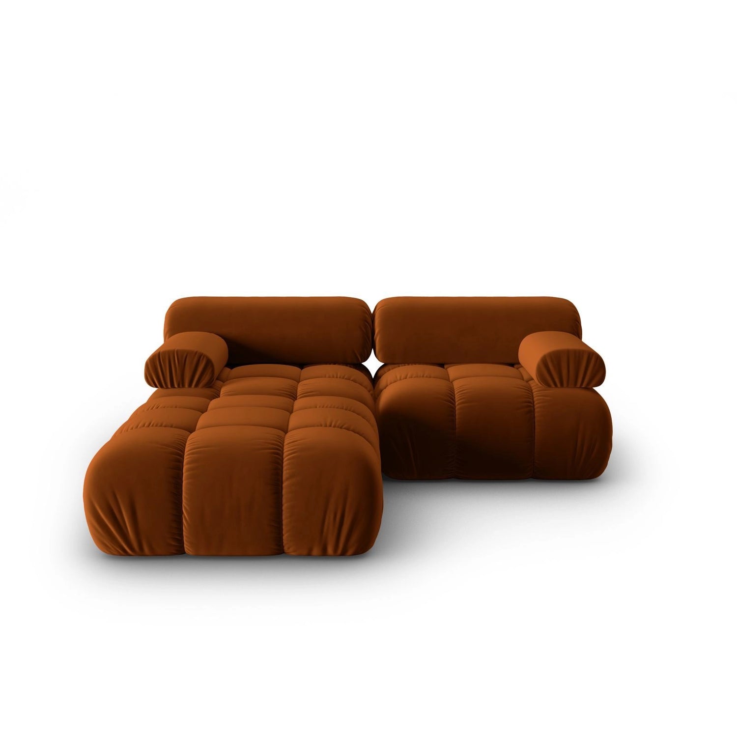 Cortina Modulares 3-Sitzer Ecksofa, Linke Seite, aus Samt in Terrakotta (Bluvel 4215), 188x188 cm von Cosmopolitan Design – Bild 1