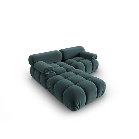 Cortina Modulares 3-Sitzer Ecksofa, Linke Seite, aus Samt in Türkis (Bluvel 85), 188x188 cm von Cosmopolitan Design – Bild 4