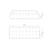 Cortina Modulares 3-Sitzer Sofa aus Samt in Cappuccino (Bluvel 40), 282x94 cm von Cosmopolitan Design – Bild 2