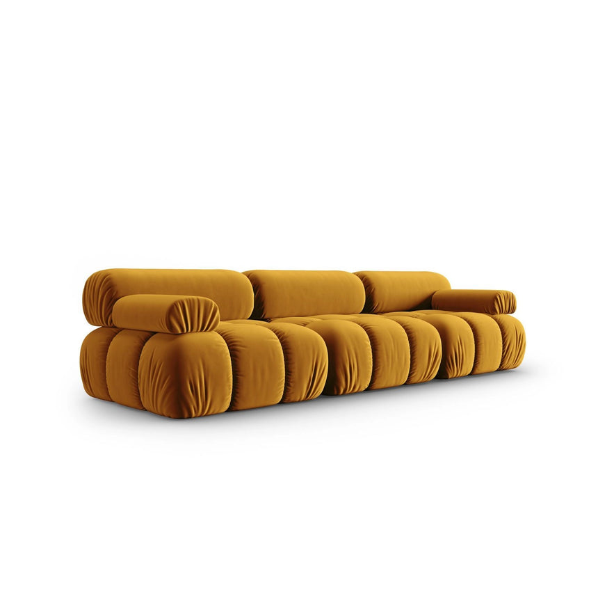 Cortina Modulares 3-Sitzer Sofa aus Samt in Gelb (Bluvel 68), 282x94 cm von Cosmopolitan Design – Bild 3