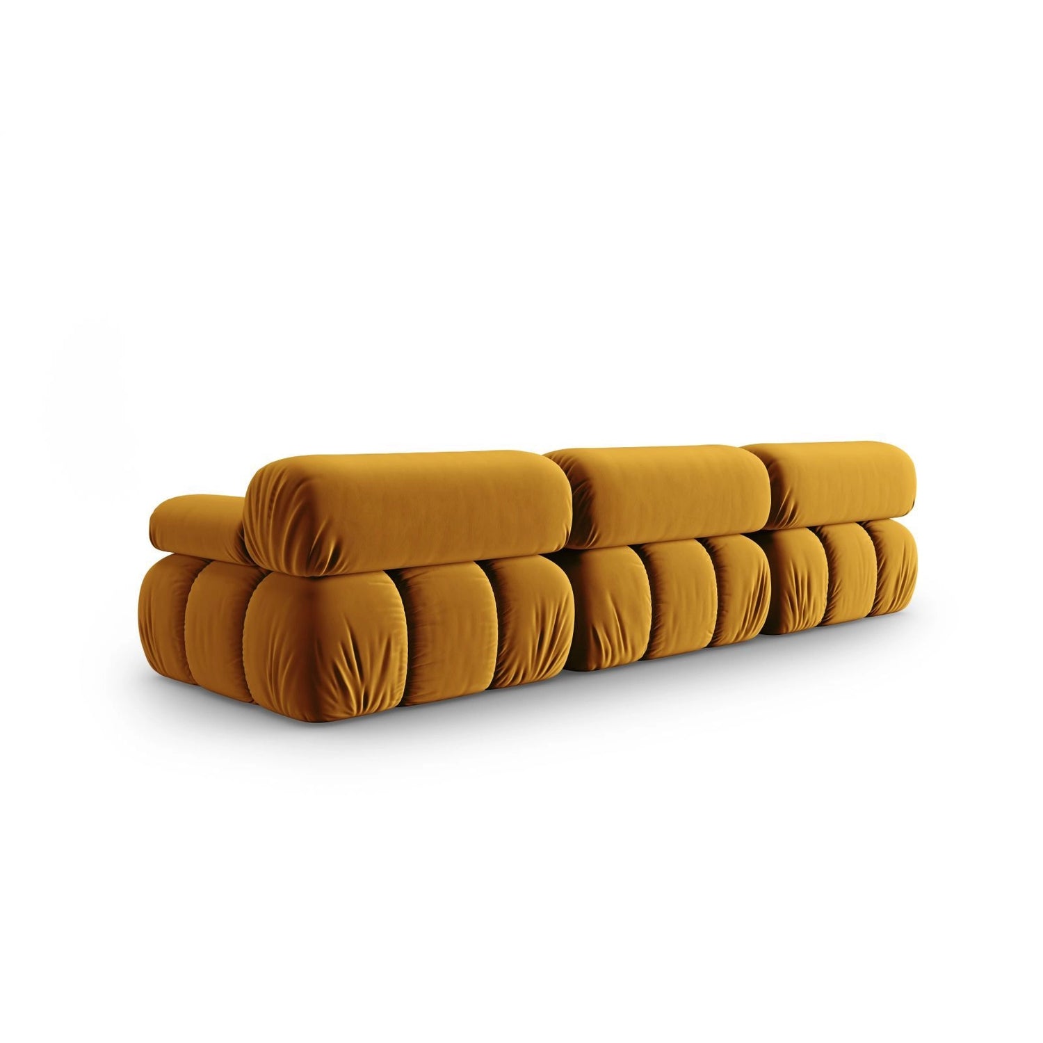 Cortina Modulares 3-Sitzer Sofa aus Samt in Gelb (Bluvel 68), 282x94 cm von Cosmopolitan Design – Bild 4