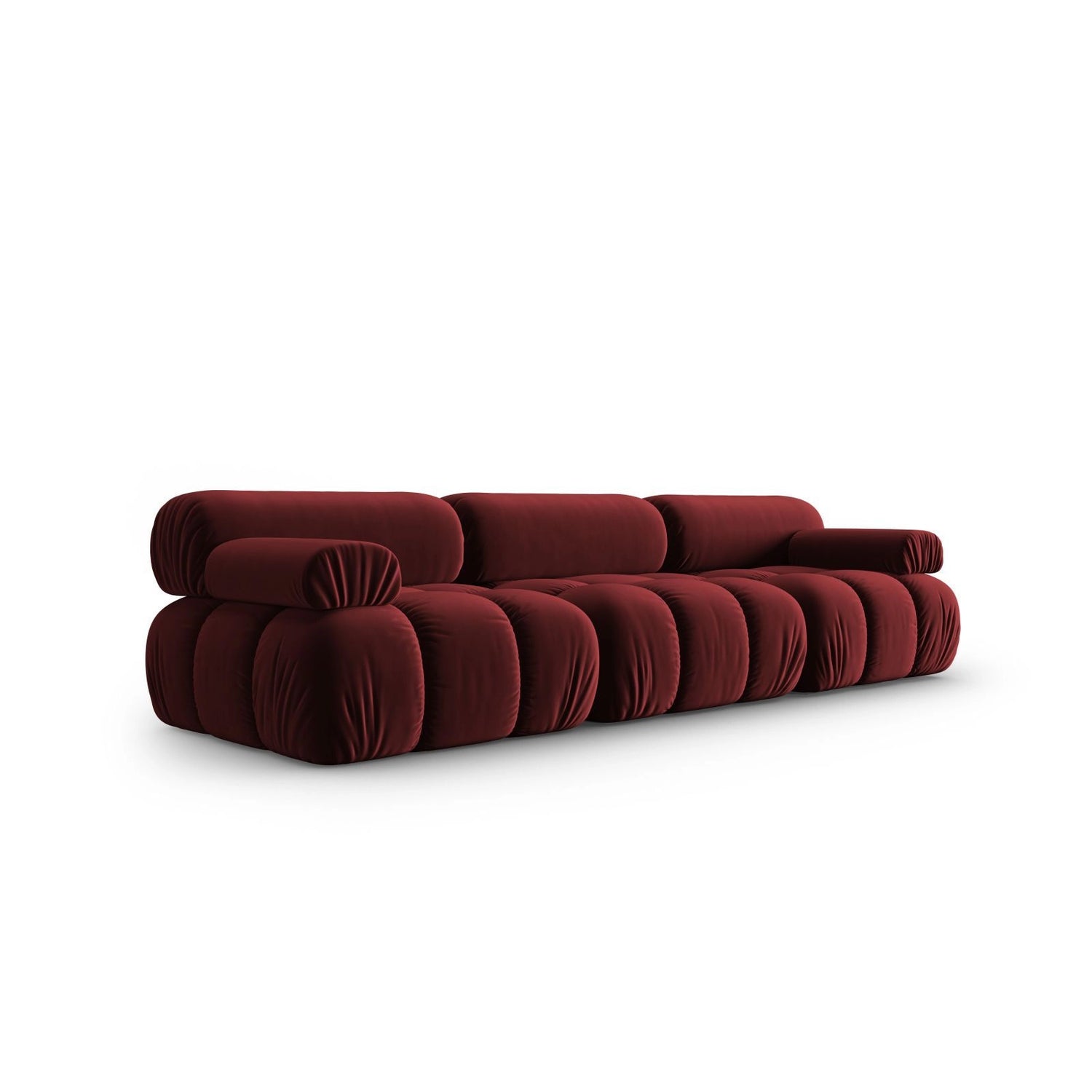 Cortina Modulares 3-Sitzer Sofa aus Samt in Rot (Bluvel 59), 282x94 cm von Cosmopolitan Design – Bild 3