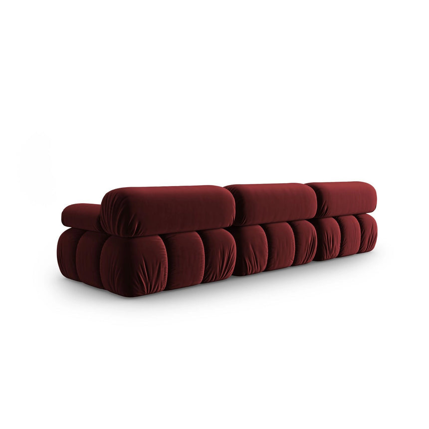 Cortina Modulares 3-Sitzer Sofa aus Samt in Rot (Bluvel 59), 282x94 cm von Cosmopolitan Design – Bild 4