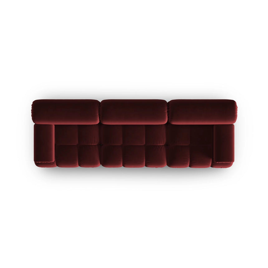 Cortina Modulares 3-Sitzer Sofa aus Samt in Rot (Bluvel 59), 282x94 cm von Cosmopolitan Design – Bild 5