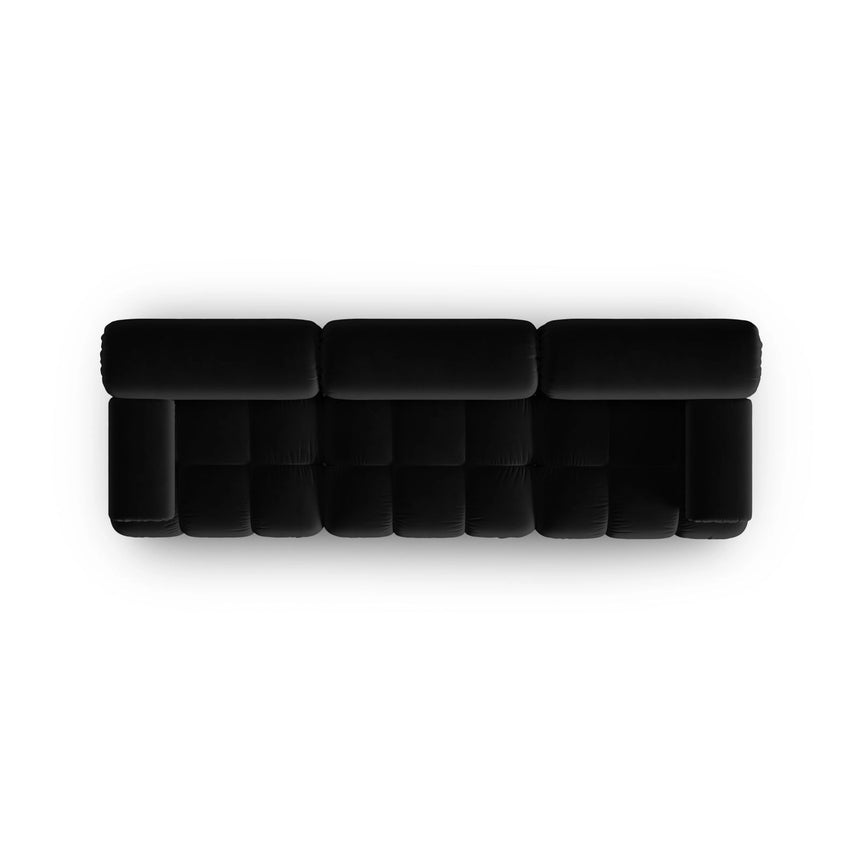 Cortina Modulares 3-Sitzer Sofa aus Samt in Schwarz (Bluvel 19), 282x94 cm von Cosmopolitan Design – Bild 5
