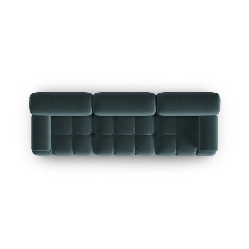 Cortina Modulares 3-Sitzer Sofa aus Samt in Türkis (Bluvel 85), 282x94 cm von Cosmopolitan Design – Bild 5