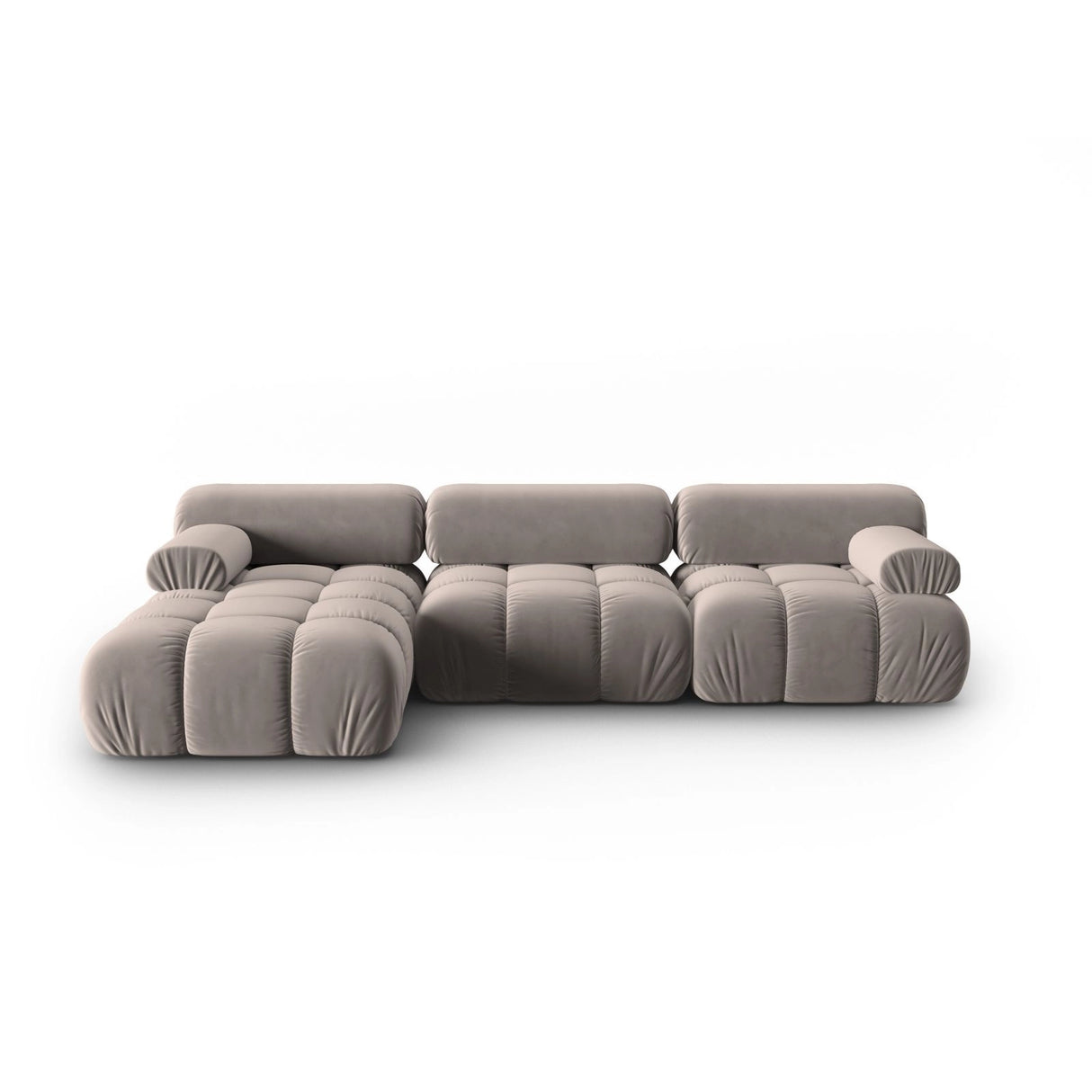 Cortina Modulares 4-Sitzer Ecksofa, Linke Seite, aus Samt in Cappuccino (Bluvel 40), 282x155 cm von Cosmopolitan Design – Bild 1