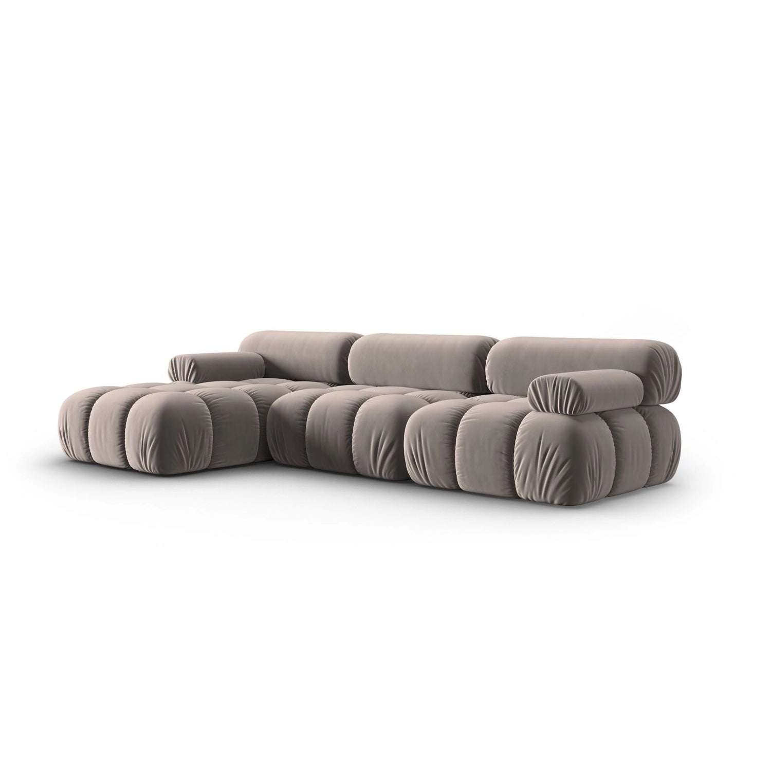 Cortina Modulares 4-Sitzer Ecksofa, Linke Seite, aus Samt in Cappuccino (Bluvel 40), 282x155 cm von Cosmopolitan Design – Bild 3