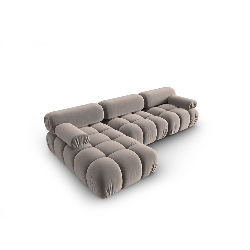 Cortina Modulares 4-Sitzer Ecksofa, Linke Seite, aus Samt in Cappuccino (Bluvel 40), 282x155 cm von Cosmopolitan Design – Bild 4