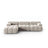 Cortina Modulares 4-Sitzer Ecksofa, Linke Seite, aus Samt in Dunkelbeige (Bluvel 30), 282x155 cm von Cosmopolitan Design – Bild 1