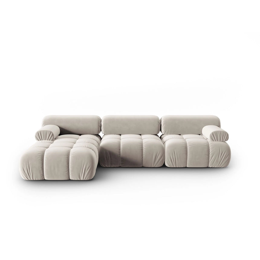 Cortina Modulares 4-Sitzer Ecksofa, Linke Seite, aus Samt in Dunkelbeige (Bluvel 30), 282x155 cm von Cosmopolitan Design – Bild 1