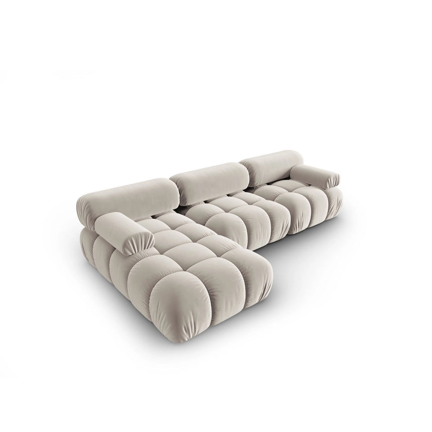 Cortina Modulares 4-Sitzer Ecksofa, Linke Seite, aus Samt in Dunkelbeige (Bluvel 30), 282x155 cm von Cosmopolitan Design – Bild 4