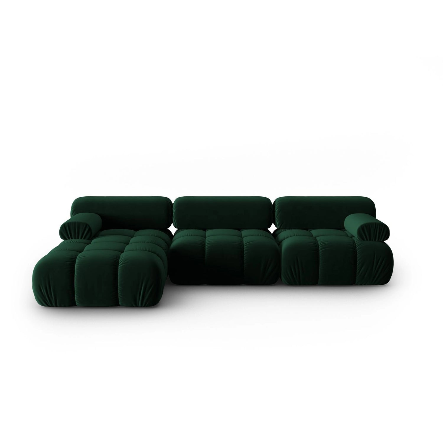 Cortina Modulares 4-Sitzer Ecksofa, Linke Seite, aus Samt in Flaschengrün (Bluvel 78), 282x155 cm von Cosmopolitan Design – Bild 1