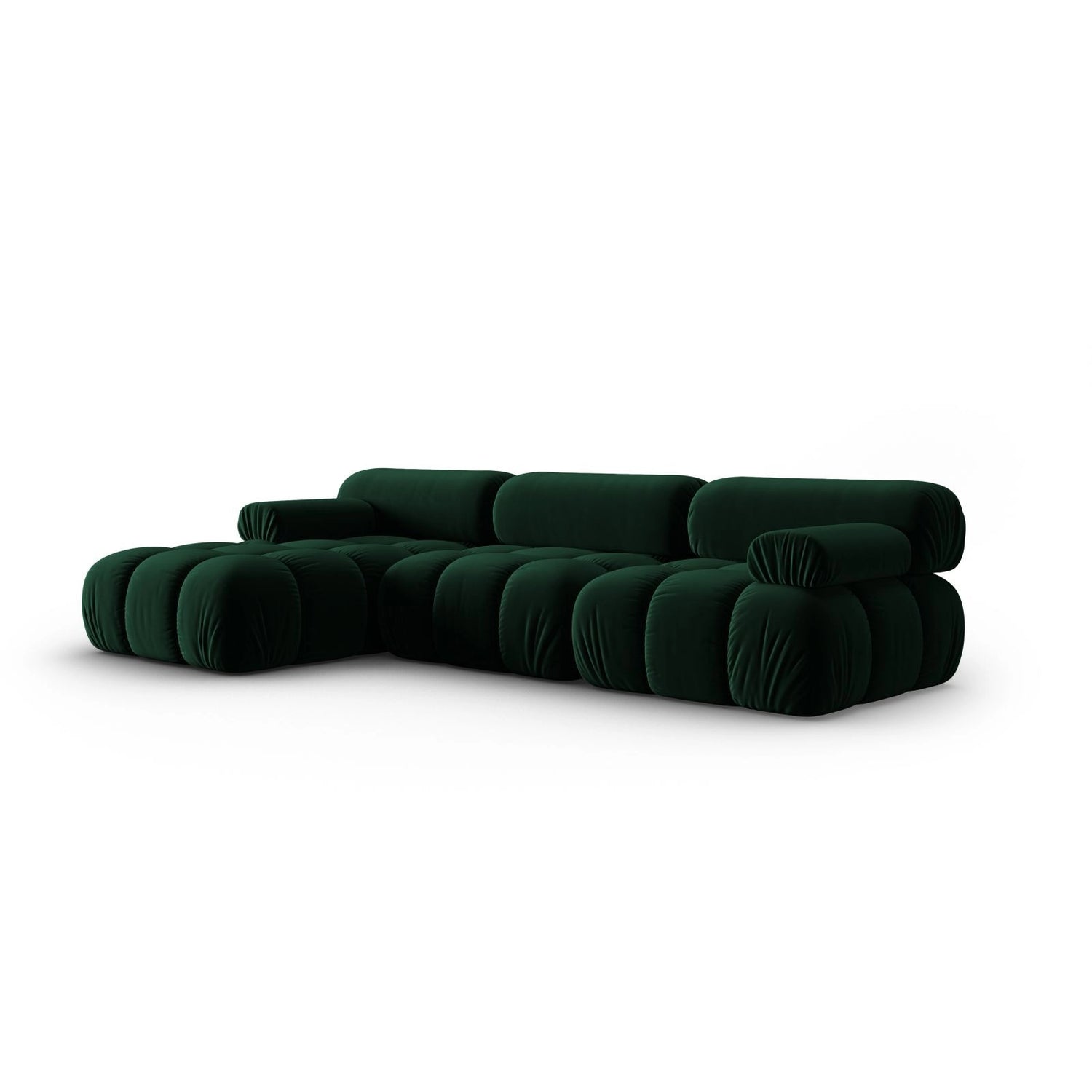 Cortina Modulares 4-Sitzer Ecksofa, Linke Seite, aus Samt in Flaschengrün (Bluvel 78), 282x155 cm von Cosmopolitan Design – Bild 3