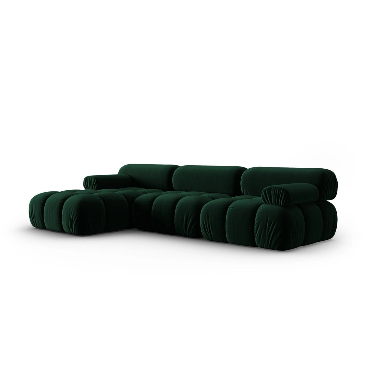 Cortina Modulares 4-Sitzer Ecksofa, Linke Seite, aus Samt in Flaschengrün (Bluvel 78), 282x155 cm von Cosmopolitan Design – Bild 3