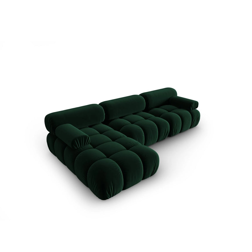 Cortina Modulares 4-Sitzer Ecksofa, Linke Seite, aus Samt in Flaschengrün (Bluvel 78), 282x155 cm von Cosmopolitan Design – Bild 4